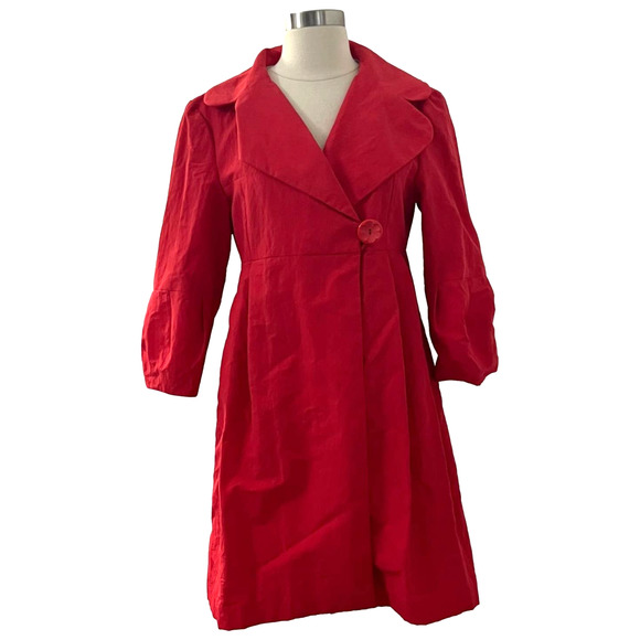 Nanette Lepore Jackets & Blazers - Nanette Lepore Red Button Front Jacket Size 6 EUC